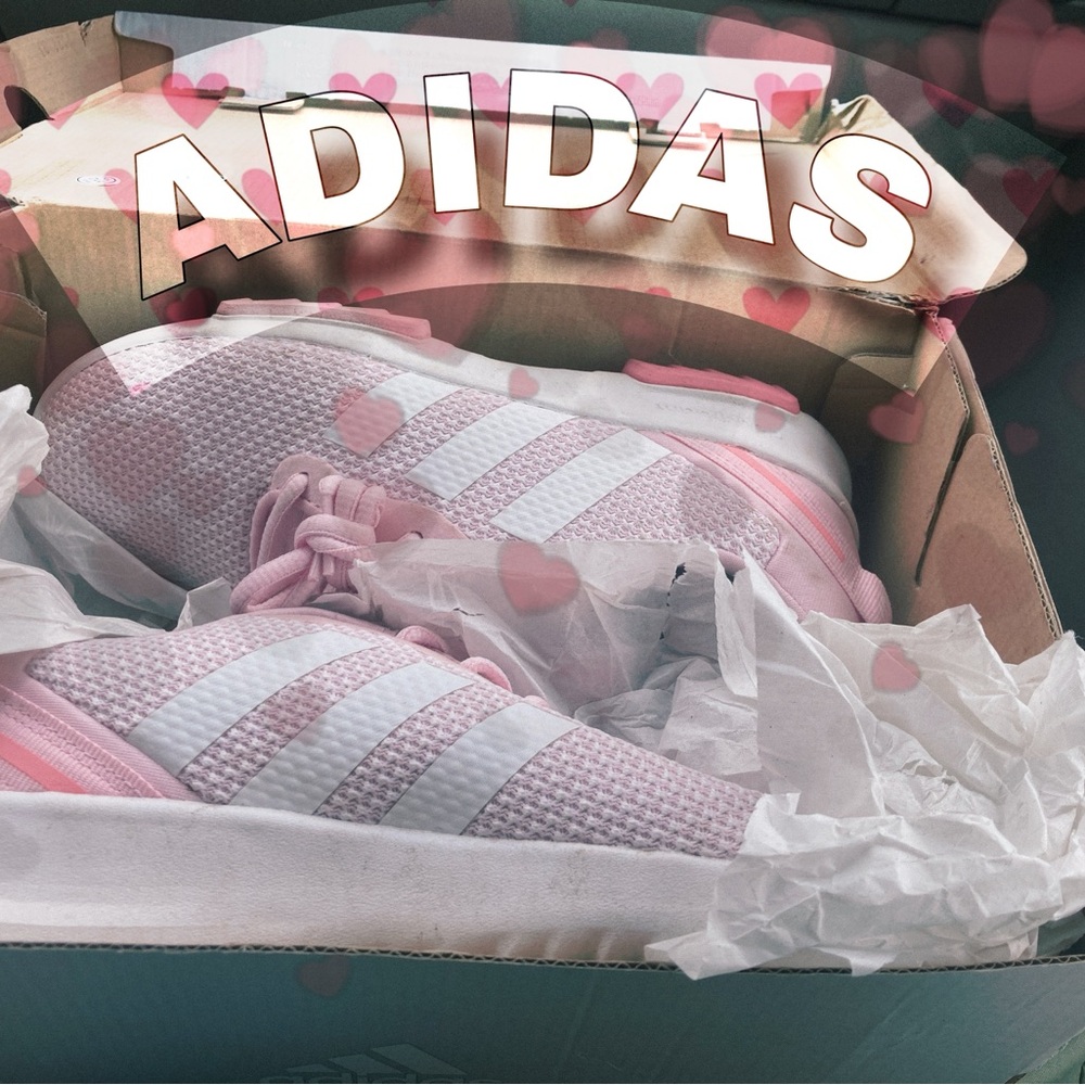 Adidas Questar Flow Womens Running Shoes Sneakers Dust Pink White OrthoLite 9
